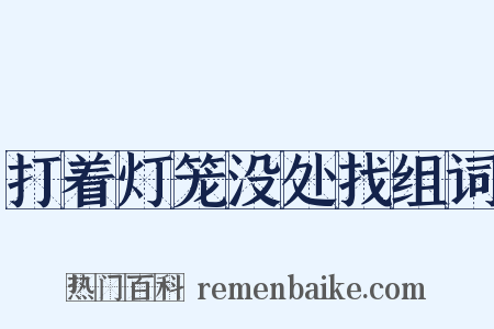 打着灯笼没处找组词是什么意思的图片
